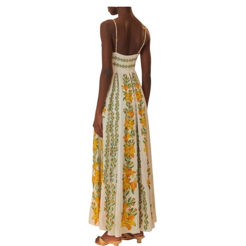 Farm Rio NWT SZ MED Trophical lightness off white Maxi Dress Floral Print Flowy - Picture 3 of 16